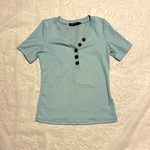 Light Blue Short Sleeve Top